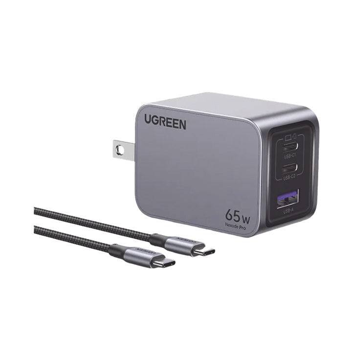 Cargador de 65W serie Nexode Pro | 3 Puertos de Carga Rápida | 2 USB-C | 1 USB-A
