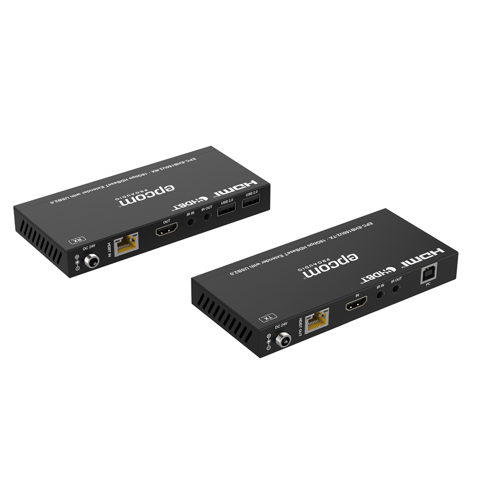 Kit Extensor HDMI con KVM | 4K@60Hz 4:4:4 | 150m en 1080 | 120m en 4K | HDBaseT | USB 2.0 | IR Bidireccional | POC | EDID