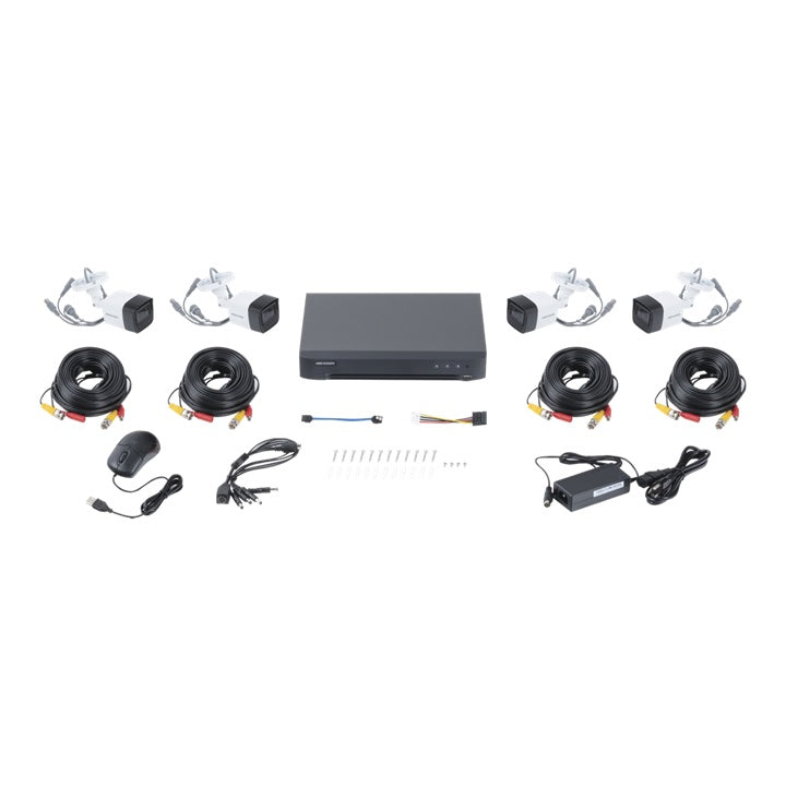 KIT TURBOHD 5 Megapixel / DVR 4 Canales / 4 Cámaras Bala con Micrófono Integrado