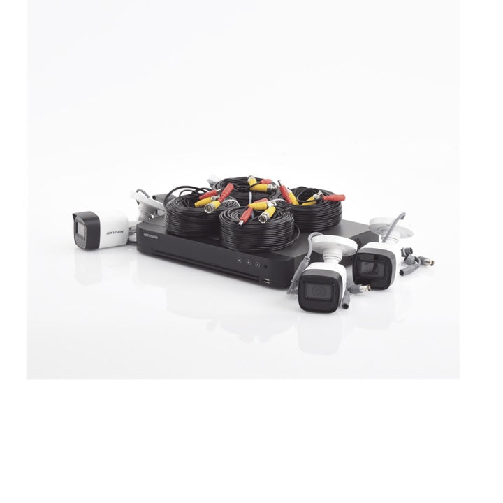 KIT TURBOHD 5 Megapixel / DVR 4 Canales / 4 Cámaras Bala con Micrófono Integrado