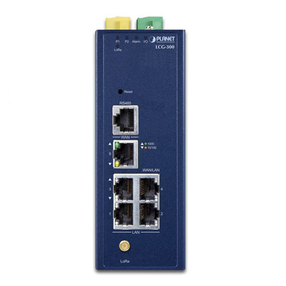 (LoRa) Gateway Industrial LoRaWAN con 5 puertos 10/100/1000T, Banda de 902 a 928 MHz, Con 2 Entradas y Salidas Digitales