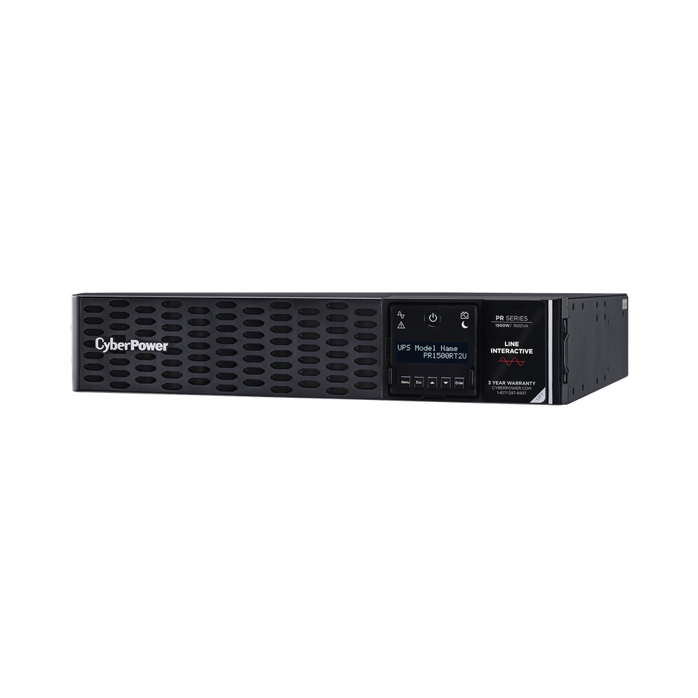 UPS de 1500 VA/1500 W, Topología Línea Interactiva, Entrada 120 Vca NEMA 5-15P, Onda Senoidal Pura, Torre o Rack 2 UR, Con 8 Tomas NEMA 5-15R