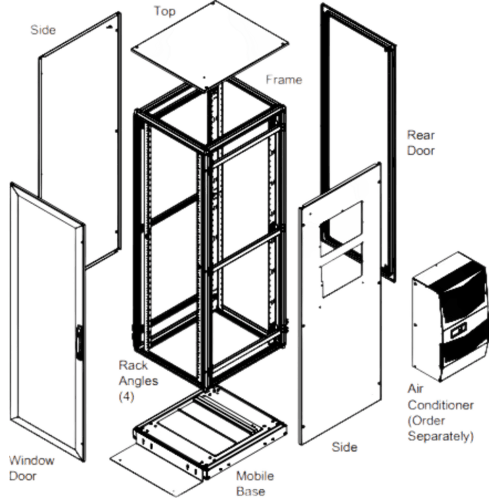Gabinete de Telecomunicaciones ProLine V/D, 700 mm de Ancho, 800 mm de Profundidad, Compatible Con Aire Acondicionado Tipo G28, 42 UR, Color Gris Claro