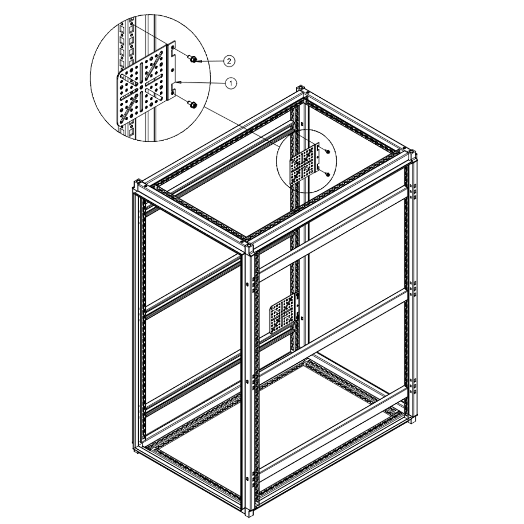 Soporte (Bracket) Universal de Acero para PDU / Incluye 2 Piezas / Montaje en Esquina / Compatible con Gabinetes ProLine / Acero 1.9 mm Zincado / Para Racks y Gabinetes