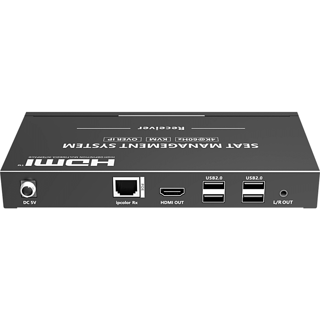 Receptor KVM por IP | 4K@60Hz | 120 m con PoE | Loop-out | Multiview y Videowall | HDMI 2.0 | USB 2.0 | Metálico
