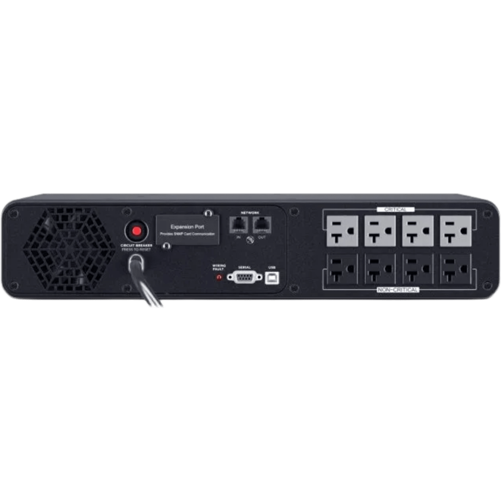 UPS de 2000 VA/1200 W, Topología Línea Interactiva, Entrada 120 Vca NEMA 5-20P, Onda Senoidal Pura, Rack 2 UR, Con 8 Tomas NEMA 5-20R