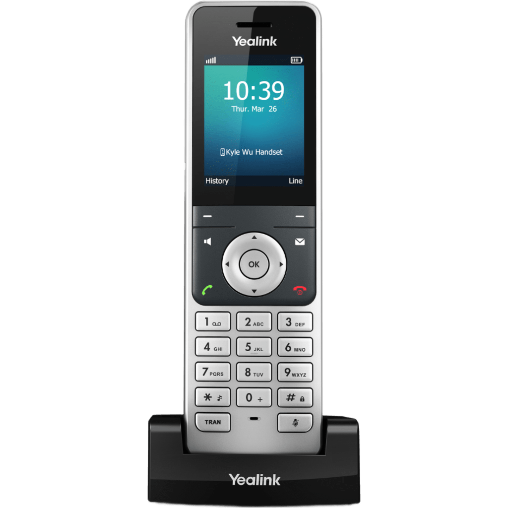 Teléfono Inalámbrico DECT Yealink W56H para Bases W70B W80 y W90 con Pantalla a Color Audio HD y Batería de 30 Horas