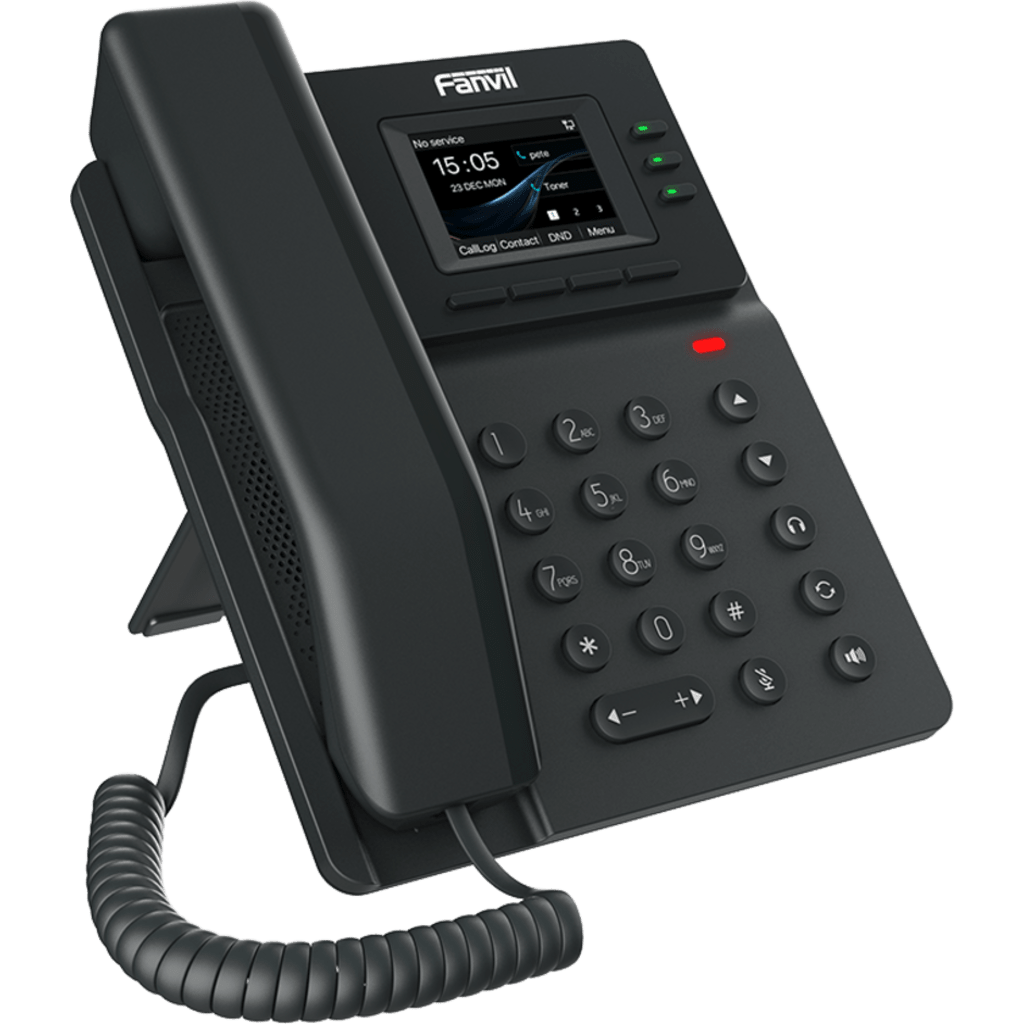 Teléfono IP Básico V60G / 4 Líneas SIP / Pantalla Color 2.4 Pulgadas (320x240) / Audio HD / Conferencia 6 Vías / PoE IEEE 802.3af / Gigabit Ethernet 1000 Mbps / Compatible EHS
