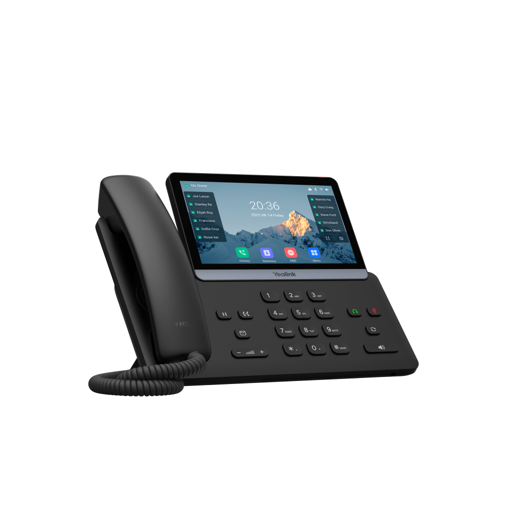 Teléfono IP Ejecutivo Yealink SIP-T77U con Pantalla Táctil de 7 Pulgadas Audio HD y Cancelación de Ruido con IA