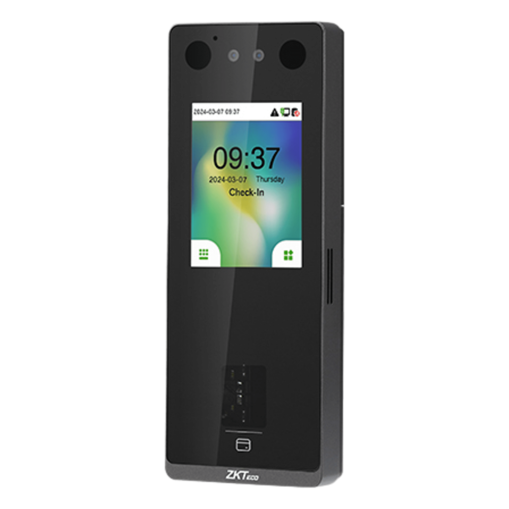 Terminal Biométrica Facial / Pantalla 2.8" / 3,000 Rostros 6,000 Huellas / IP65 / Video Intercom SIP / ONVIF / Anti-Fraude