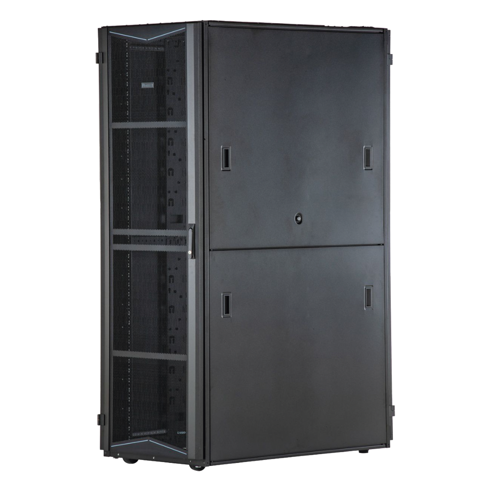Gabinete FlexFusion para Centros de Datos, 45 UR, 700 mm de Ancho, 1070 mm de Profundidad, Sin Paneles Laterales, Fabricado en Acero, Color Negro