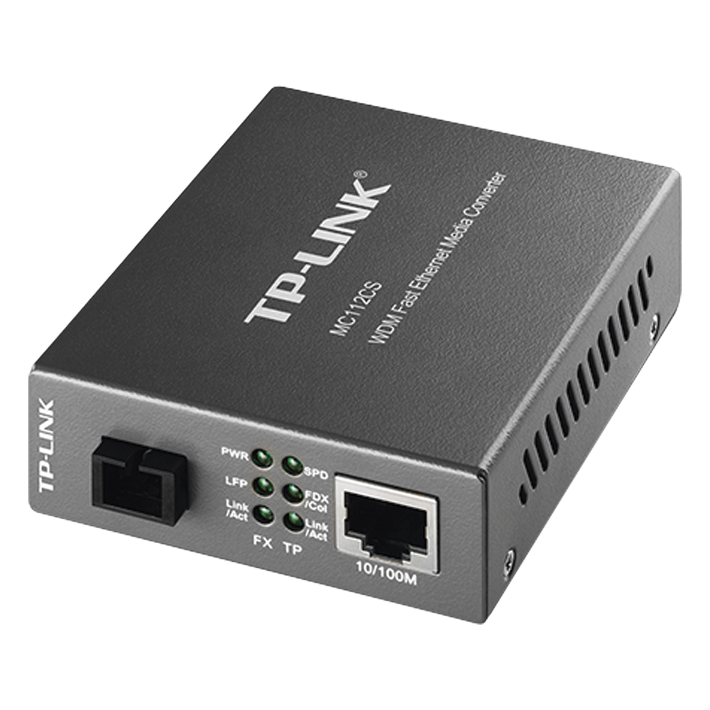 Convertidor Fibra Óptica WDM Monomodo / 1 puerto RJ45 10/100 Mbps / 1 puerto SC/UPC 100 Mbps / Hasta 20 Km / Para su Funcionamiento Requiere el Modelo MC111CS / Plug and Play