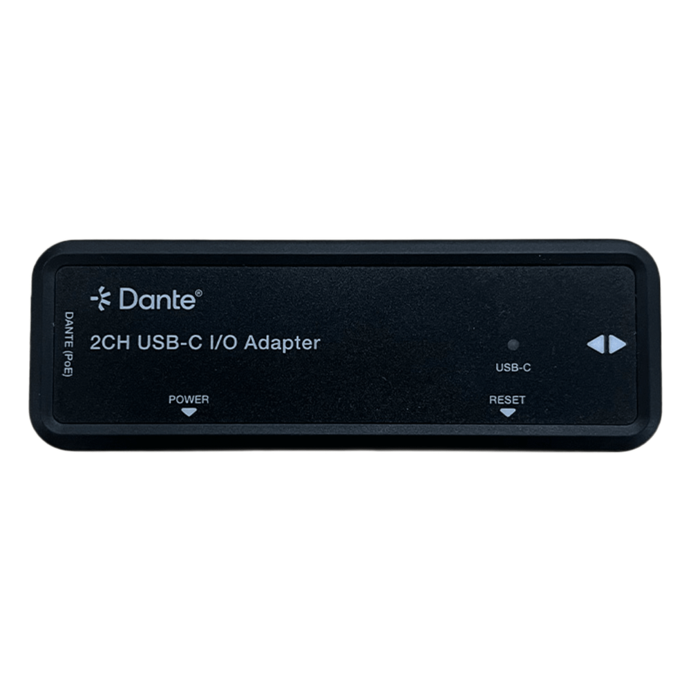Extensor de Audio Dante® 2CH USB-C I/O Adapter | HDMI 1.4 | 4K@30Hz | Audio 7.1CH HD | USB-C | PoE | Dante® Controller | Latencia Configurable 1-5ms | ESD Protección IEC 61000-4-2