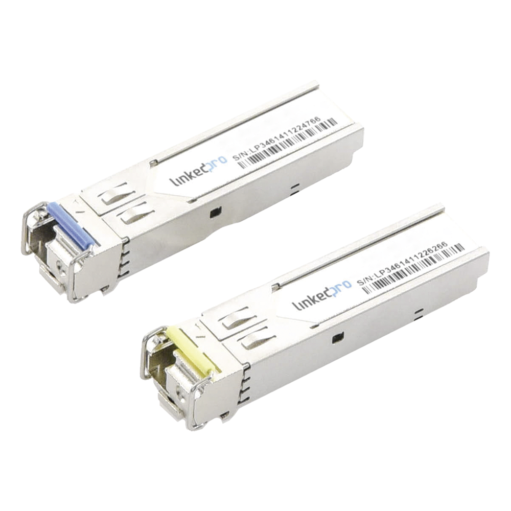 Transceptores Ópticos Industriales Bidireccionales SFP+ (Mini-Gbic) / Monomodo 1270 & 1330 nm / 10 Gbps / 10GBASE / Conector LC/UPC Simplex / DDM / Hasta 10 km / 2 Piezas