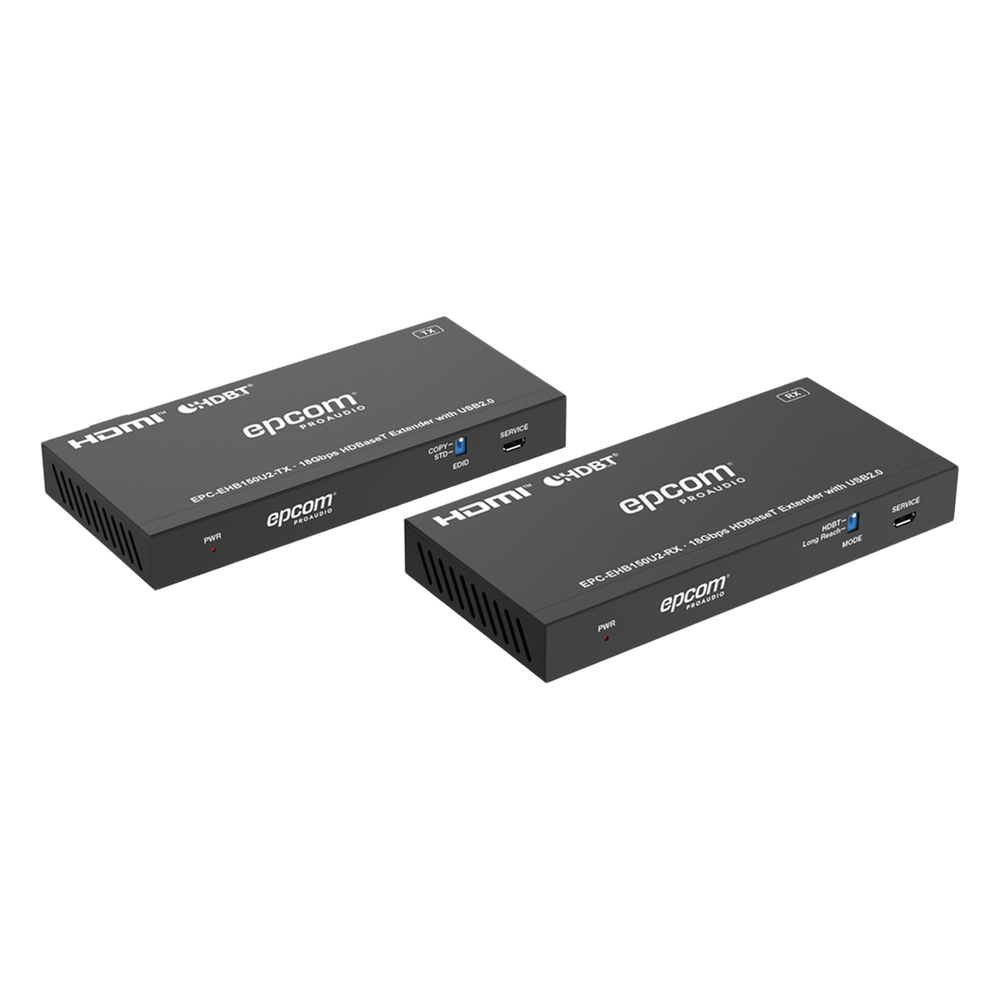 Kit Extensor HDMI con KVM | 4K@60Hz 4:4:4 | 150m en 1080 | 120m en 4K | HDBaseT | USB 2.0 | IR Bidireccional | POC | EDID