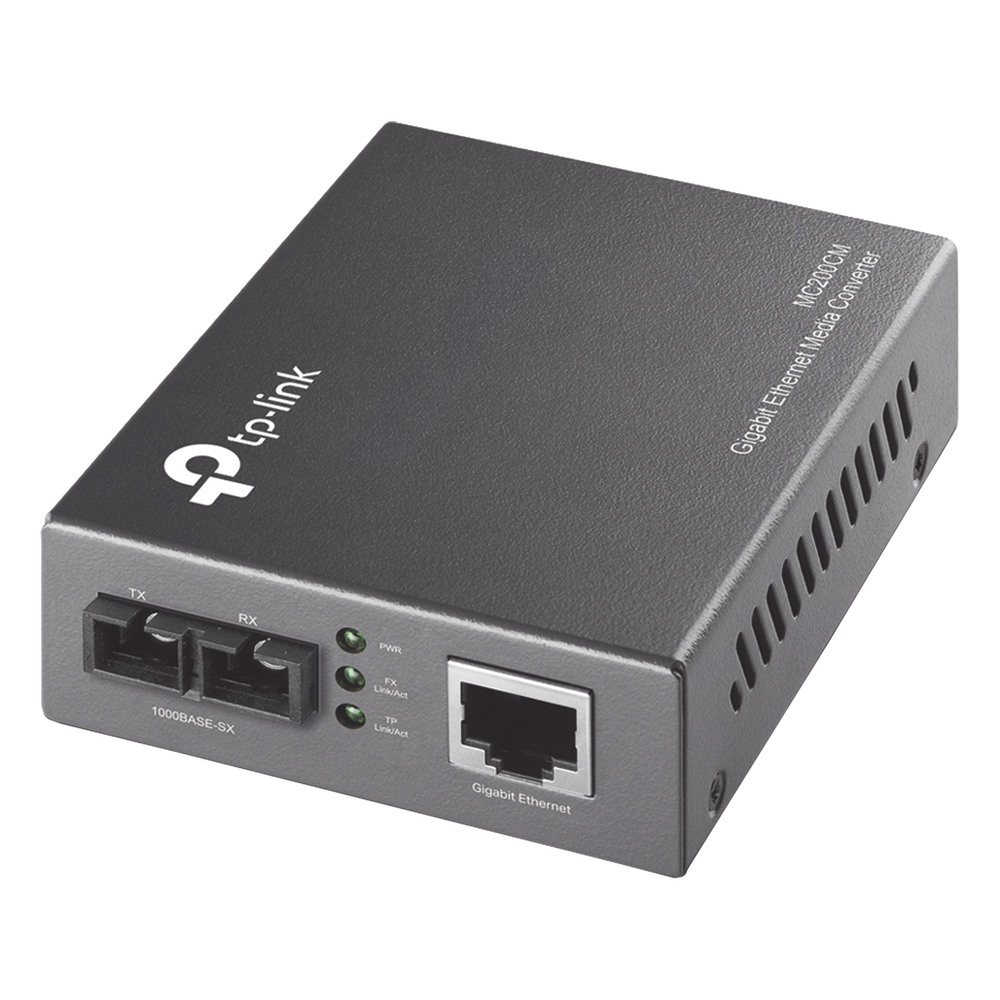Convertidor Fibra Óptica Multimodo / 1 Puerto RJ45 10/100/1000 Mbps / Puerto Fibra Óptica SC 1000 Mbps / Hasta 550 metros / Plug and Play