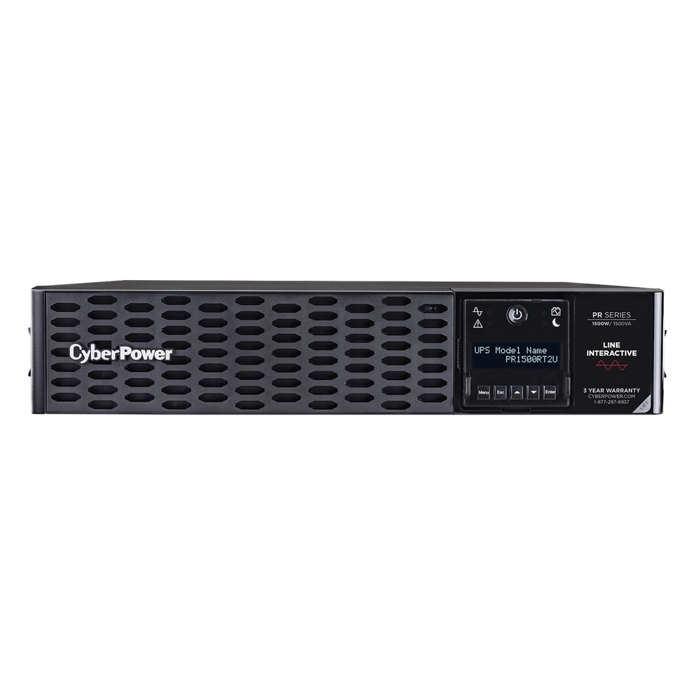 UPS de 1500 VA/1500 W, Topología Línea Interactiva, Entrada 120 Vca NEMA 5-15P, Onda Senoidal Pura, Torre o Rack 2 UR, Con 8 Tomas NEMA 5-15R