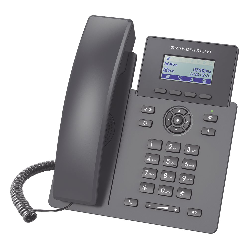 Teléfono IP Grado Operador, 2 líneas SIP con 2 cuentas, PoE, codec Opus, IPV4/IPV6 con gestión en la nube GDMS