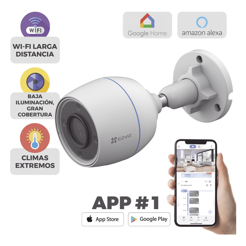 Bala WiFi / 2 Megapixel / Detección humana / Micrófono Integrado / Micro SD / Excelente Vision Nocturna / Exterior