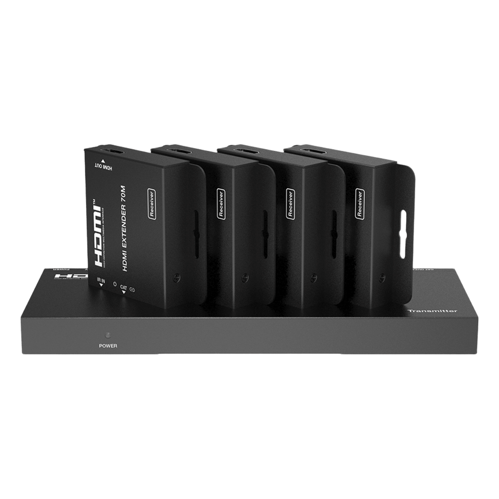 Splitter HDMI 1x4 | Extensor HDMI | 4K@30Hz 40m | 1080p@60Hz 70m | Función PoC | 4:4:4