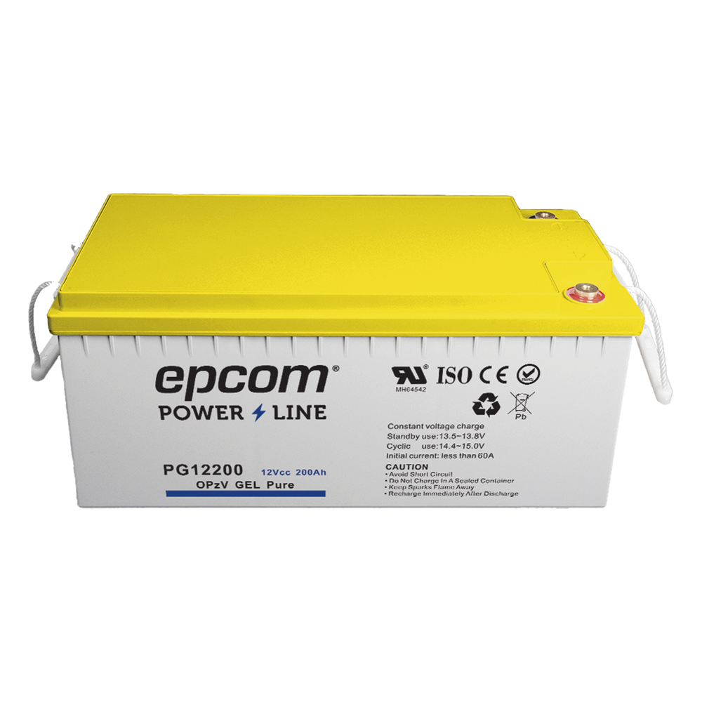 Batería GEL Puro OPzV Ciclo Profundo / 12 Vcc / 200 Ah / Aplicaciones Fotovoltaicas y de Respaldo