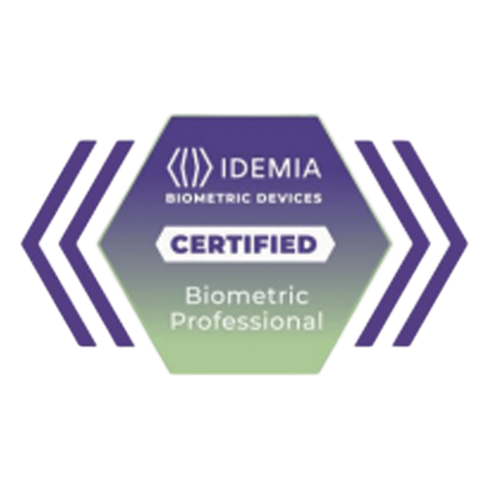 Certificado Idemia Profesional Biométrico , membresía de 2 años con acceso al módulo de ventas 24/7 a la plataforma de aprendizaje de dispositivos biométricos de IDEMIA.