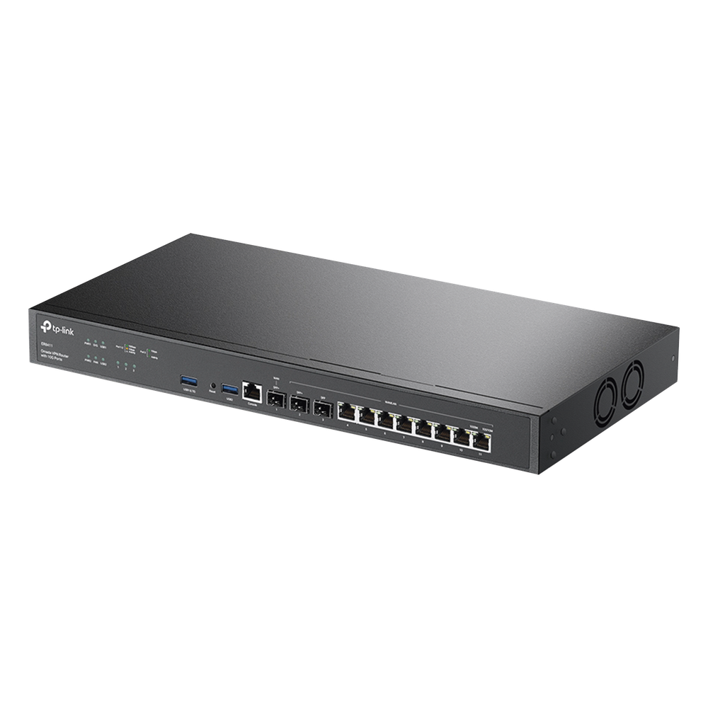 Router Omada VPN / SDN Multi-WAN 10G / 1 Puerto WAN SFP+ 10G / 1 Puerto WAN/LAN SFP+ 10G / 1 Puerto WAN/LAN SFP 1G / 8 puertos LAN/WAN 1G / 2 Puertos USB / 2.3 Millones Sesiones Concurrentes / Administración Centralizada OMADA SDN.