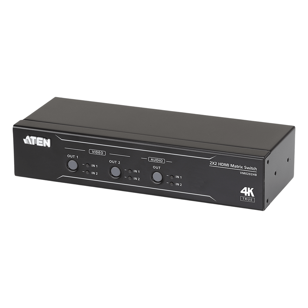 Conmutador matricial HDMI 2 x 2 True 4K con desembebedor de audio