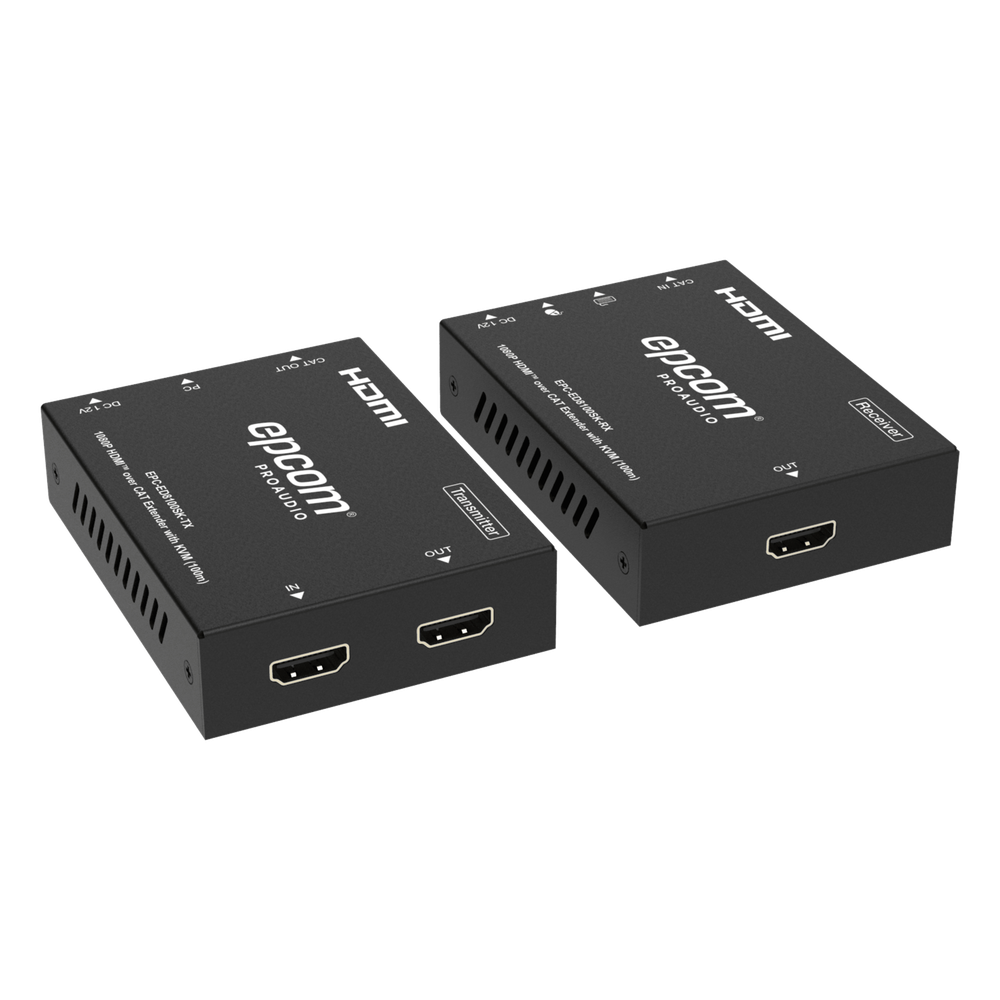 Extensor HDMI | Soporta KVM | Transmisión hasta 100 m | Cable CAT6 | 1080P@60Hz | Copia EDID automática | Sin compresión ni retraso | PoC