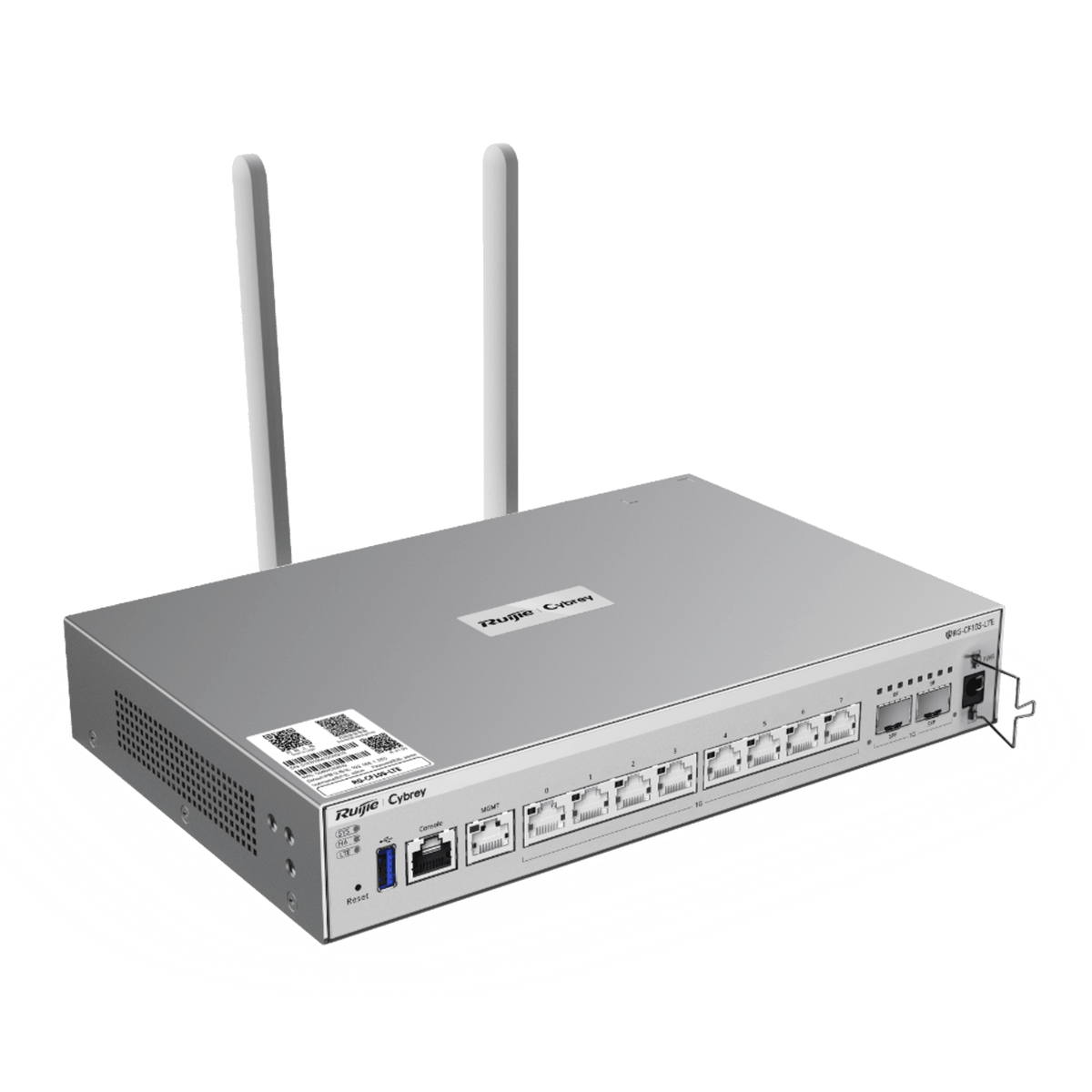 Firewall de Próxima Generación RG-CF10S-LTE / 7 Gbps Throughput / 8 Puertos Gigabit + 2 SFP / LTE Integrado / Gestión Cloud / Protección de Amenazas 500-700 Mbps / IA Integrada / 1 RU Rack / Línea Cybrey