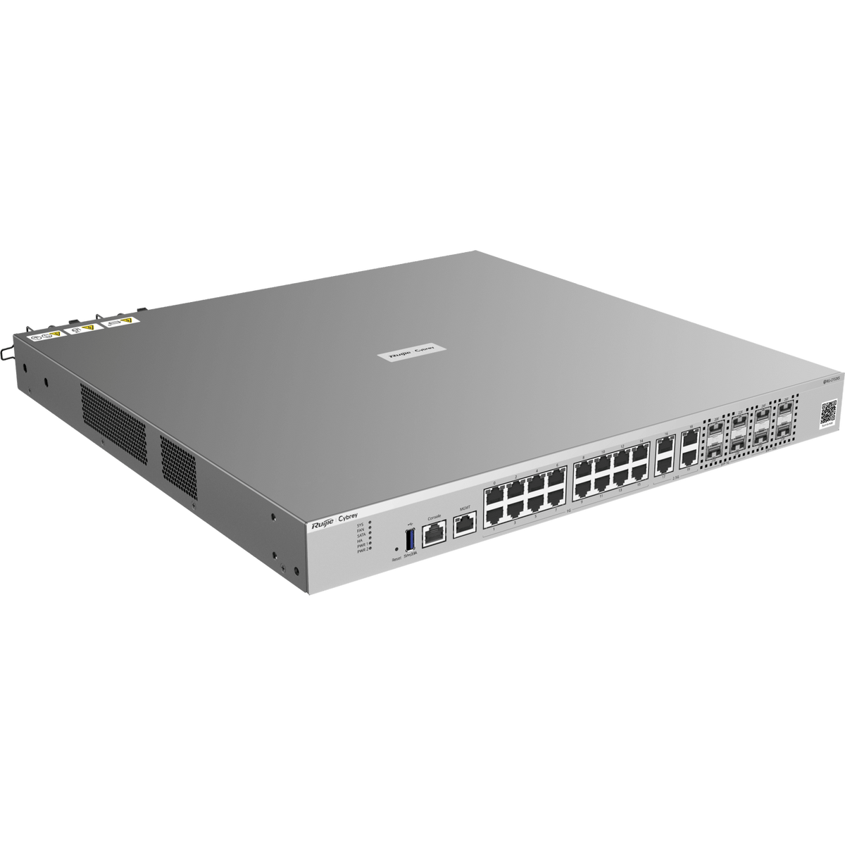 Firewall Next-Generation / 14-17 Gbps / 3 Millones de Sesiones Concurrentes / 16 Puertos GE RJ45 + 4 Puertos 2.5GE + 4 Puertos GE SFP + 4 Puertos 10GE SFP+ / Gestión Cloud / Inteligencia Artificial / Anti-DoS/DDoS / SD-WAN / Línea Cybrey