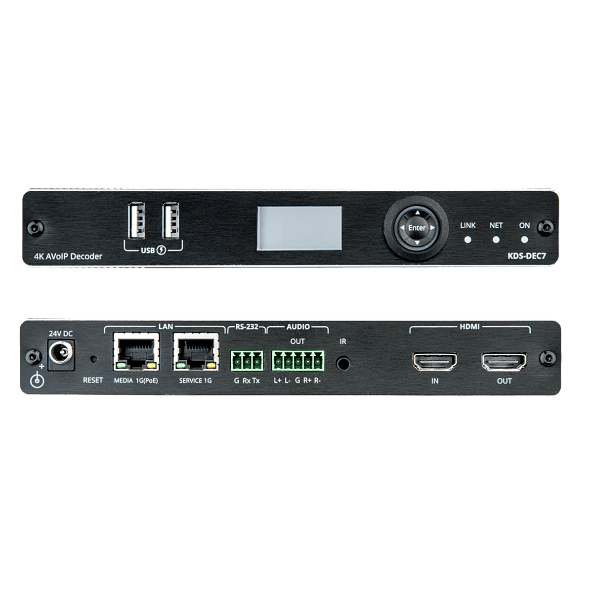 Decodificador AVoIP | Entrada HDMI | 4K60 | Red 1G | Soporta KVM | IR RS232 CEC | HDR10 | PoE | Escalable 999 Canales | Baja Latencia