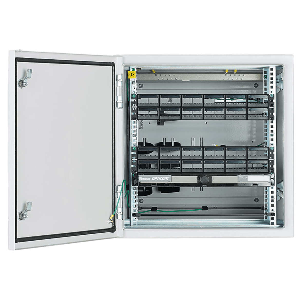 Gabinete Industrial Preconfigurado de Montaje en Pared, Fabricado en Acero Bajo en Carbono, Protección NEMA 4/4X/12 IP66, de 12 UR, Color Gris