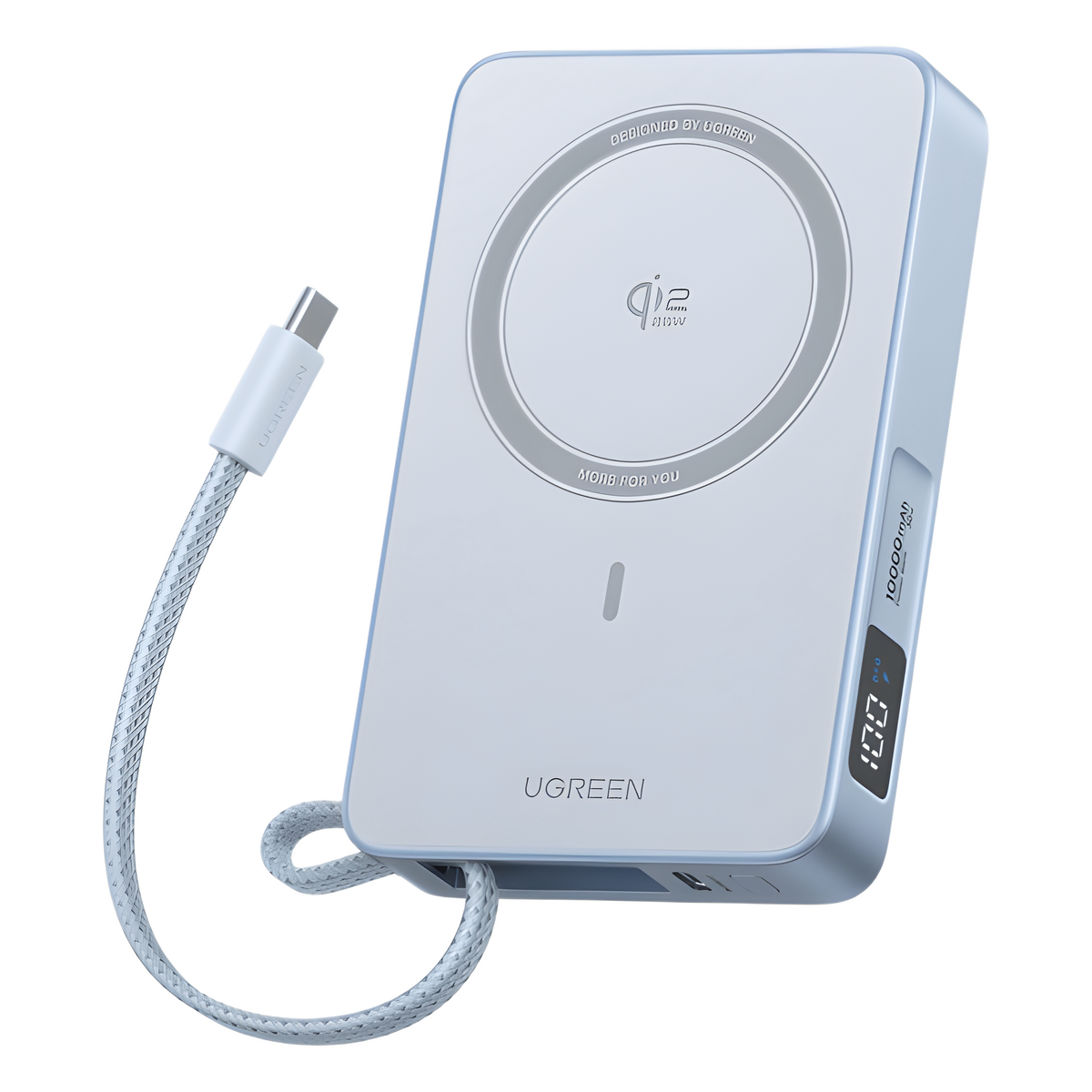 Powerbank Magnético Inalámbrico / 10000 mAh 36 Wh / 30W USB-C PD3.0/PPS/UFCS + Cable Integrado 60W / Carga Inalámbrica 25W Qi2.2 MPP / Magnético 8N / Pantalla LED / 254 g