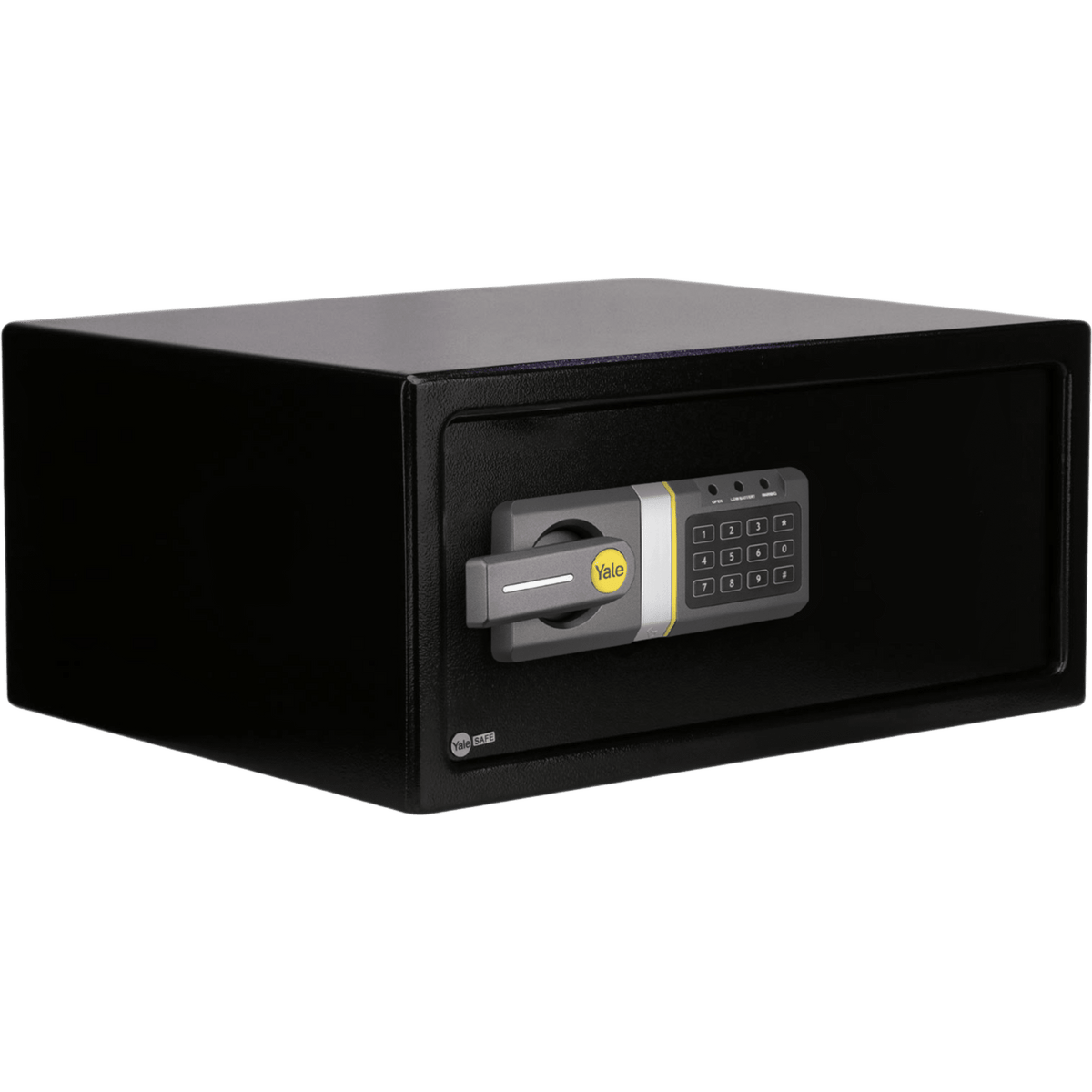 Caja Fuerte Electrónica Residencial / Apertura por Código 3-8 Dígitos / Llave de Emergencia / Puerta Acero Reforzado / Bloqueo 5 Minutos / Alimentación 4 Pilas AA / Indicadores LED