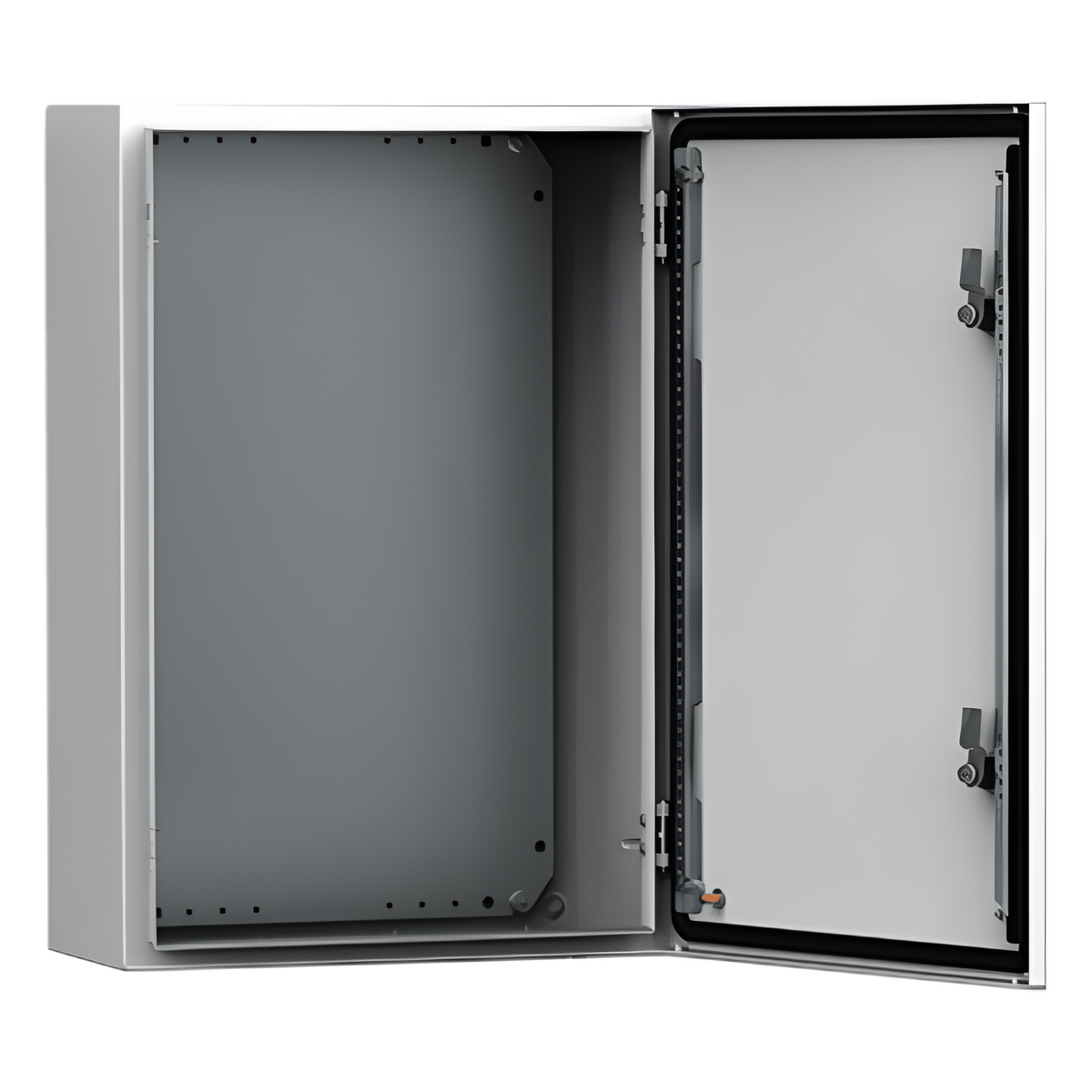 Gabinete de Uso Exterior MAS 600 x 400 x 210 mm (23.62 x 15.75 x 8.27 in) / NEMA 4/12/13 / IP66 / IK10 / Acero Dulce 1.5 mm / Platina de Montaje Incluida / Color Gris Claro
