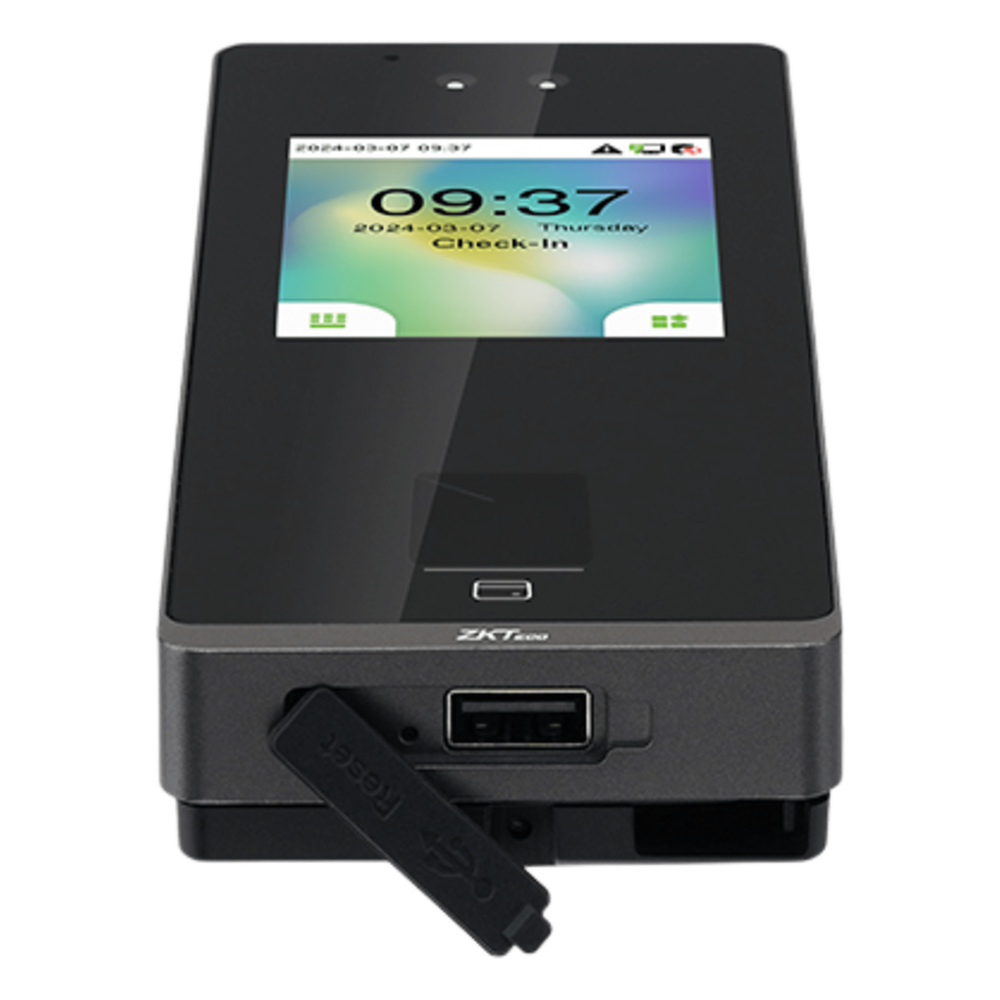 Terminal Biométrica Facial / Pantalla 2.8" / 3,000 Rostros 6,000 Huellas / IP65 / Video Intercom SIP / ONVIF / Anti-Fraude