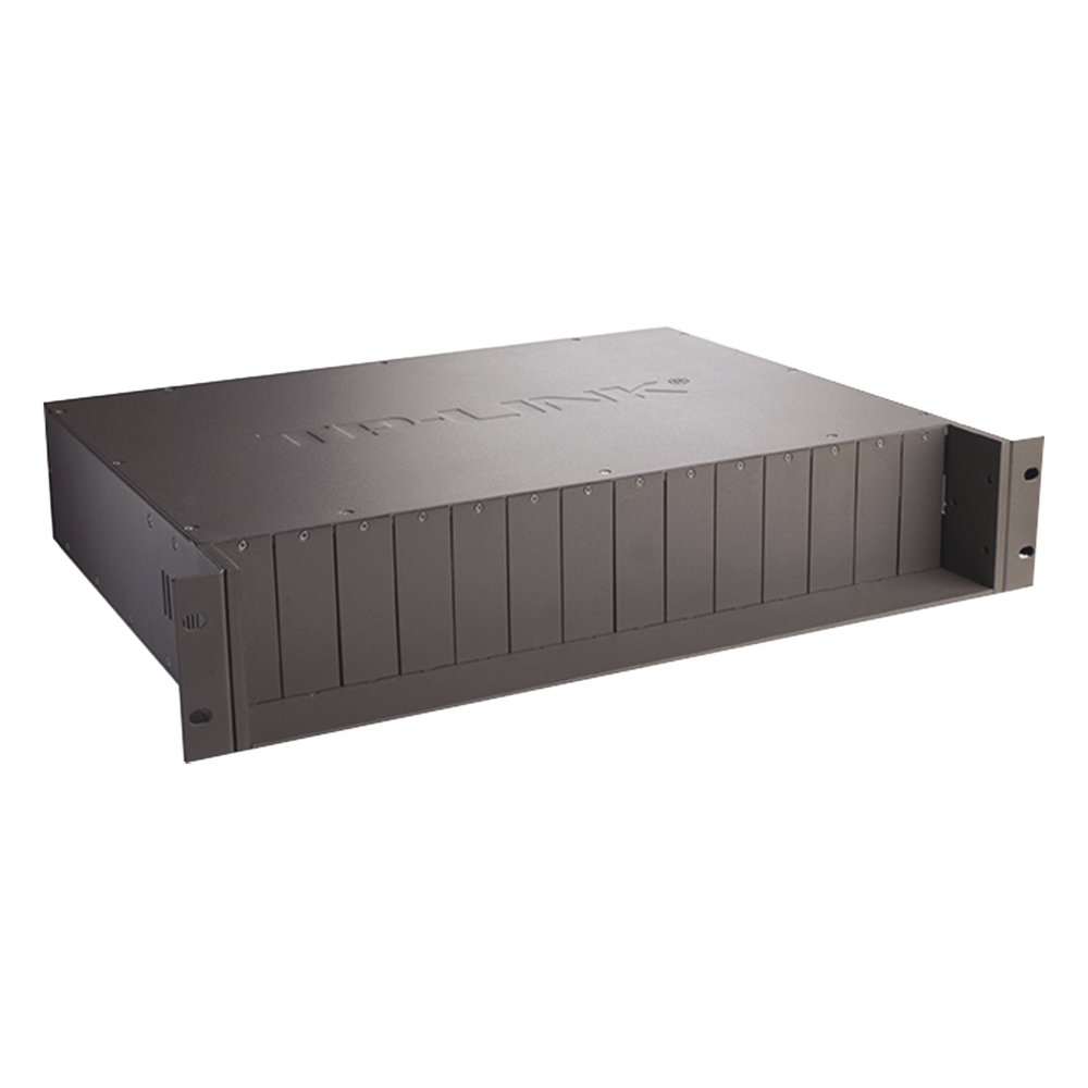Chasis para Montaje en Rack de 14 bahías / Soporta Convertidores de Fibra Óptica TP-Link / Compatibles (MC111CS, MC112CS, MC220L, MC110CS, MC100CM, MC210CS, MC200CM) / Plug and Play