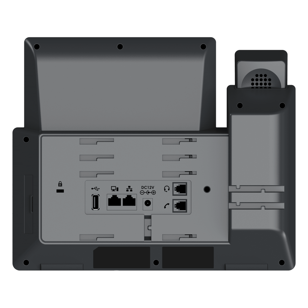 Teléfono IP Wi-Fi, Grado Operador, 12 líneas SIP con 6 cuentas, pantalla táctil 7", puertos Gigabit, Bluetooth, PoE, codec Opus, IPV4/IPV6 con gestión en la nube GDMS