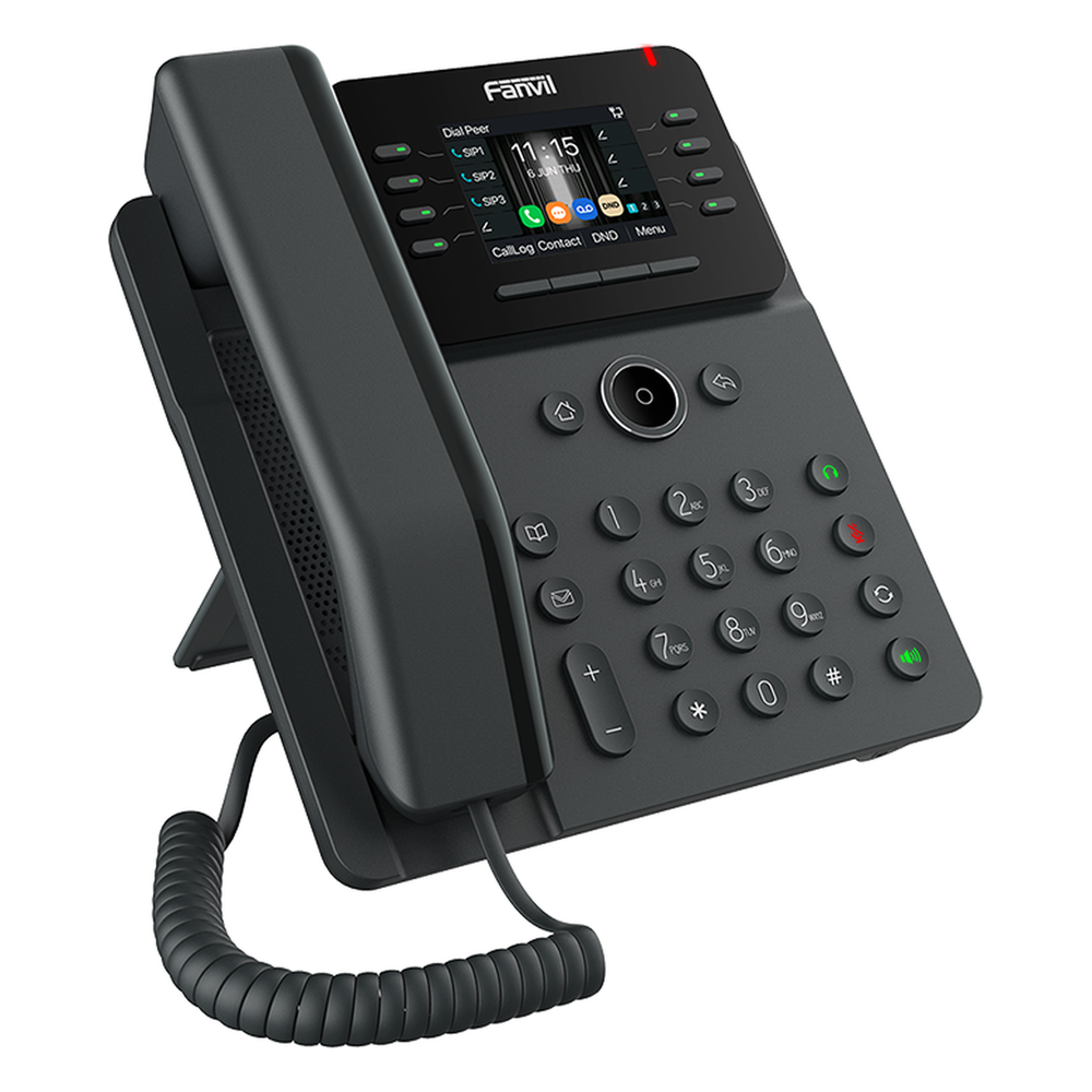 Teléfono IP Empresarial / 12 Líneas SIP / Pantalla Color 2.8" HD 320x240 / Audio HD G.722 y Opus / Conferencia 6 Vías / Bluetooth 5.4 / PoE 802.3af / Gigabit