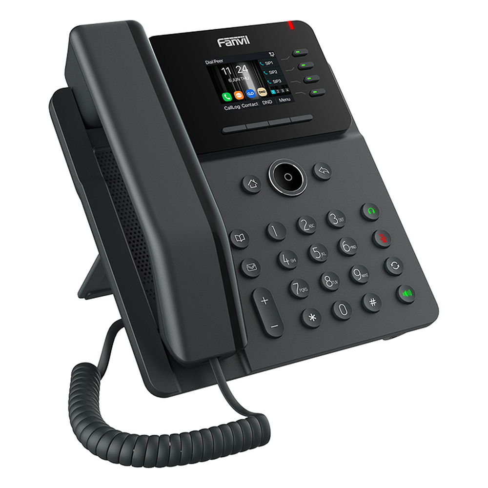 Teléfono IP Wi-Fi Empresarial,Bluetooth, 4 líneas SIP, pantalla a color 2.4", PoE, puertos Gigabit, conferencia local de 6 vías.