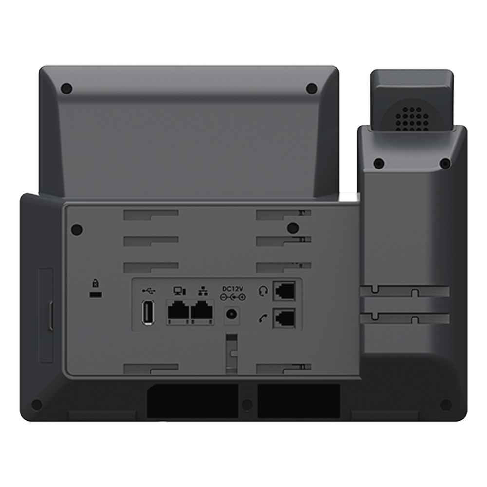 Teléfono IP Wi-Fi, Grado Operador, 14 líneas SIP con 6 cuentas, pantalla LCD 5", puertos Gigabit, Bluetooth, PoE, codec Opus, IPV4/IPV6 con gestión en la nube GDMS