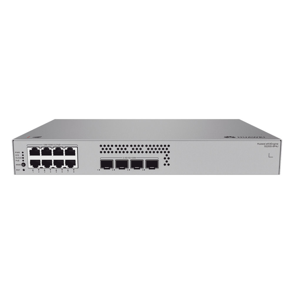 Switch de Acceso Gigabit Administrable PoE Capa 2 / 8 puertos 10/100/1000 Mbps (PoE) / 4 Puertos 2.5GE SFP Uplink / ERPS / IMGP Snooping / DHCP Snooping / PoE Perpetuo / 128 W / Administración Nube Gratis