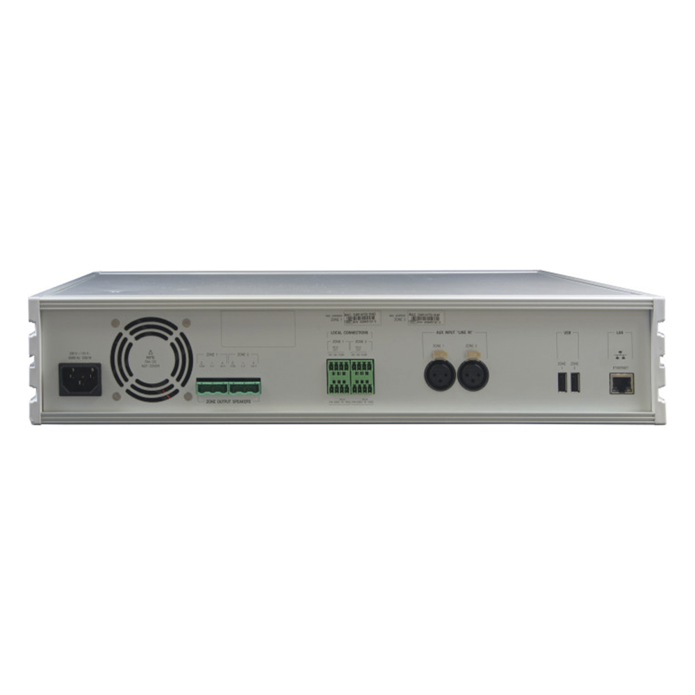 ETAPA DE POTENCIA DIGITAL 2x240W 100V MILLENNIUM IP CON CONECTIVIDAD IP LAN, SUPERVISON, CALIDAD DE SONIDO HQ PARA 2 ZONAS, EN FORMATO RACK 2U