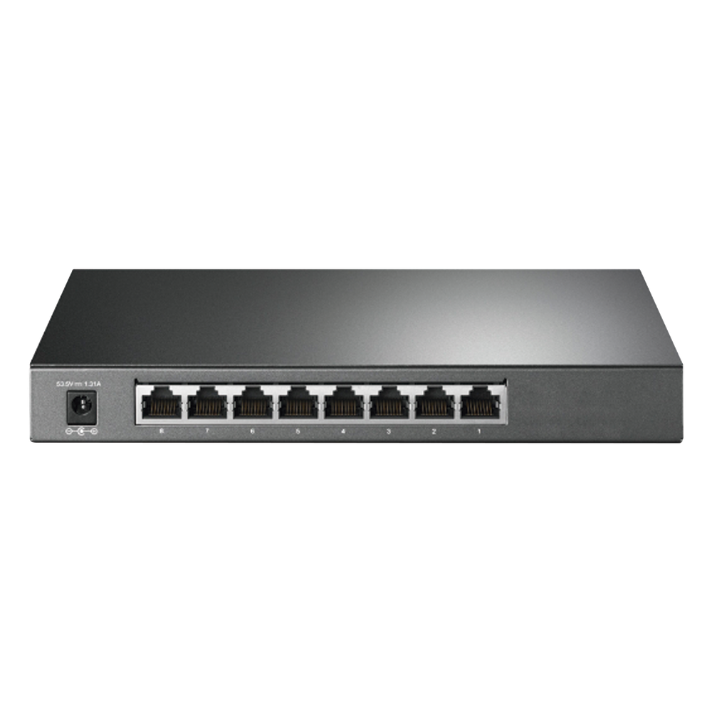 Switch Omada / 8 Puertos Gigabit / 4 Puertos PoE+ 802.3at/af / Presupuesto PoE 62 W / 30 W por Puerto / Gestión Cloud Omada / L3 Static Routing / Sin Ventilador / Metal