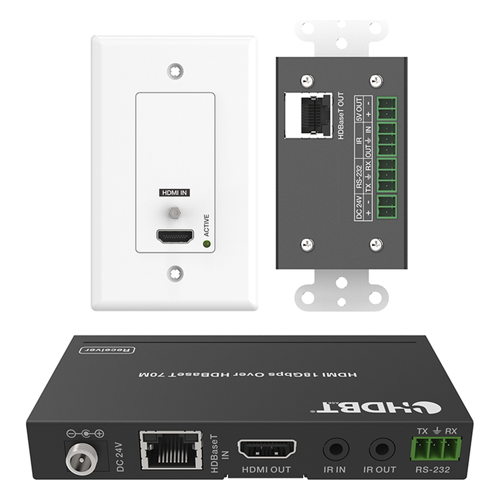 Kit Extensor HDBaseT | 4K2K@60Hz 40m | 1080p 70m | Función PoC | IR Bidireccional | RS-232 |