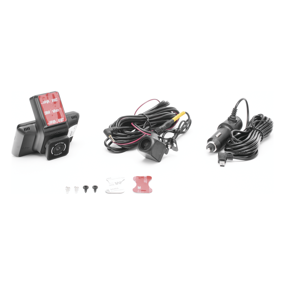 Cámara de Tablero / Cámara Frontal de 4 Megapixel (2K) y Trasera de 2 Megapixel / Entrada de Alarma para Cambio a Cámara de Reversa / H.265 / Pantalla Táctil 3" / WiFi / G-Sensor / Micrófono y Bocina Integrada / Mi