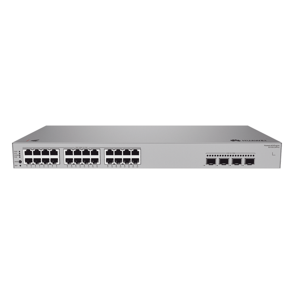 Switch de Acceso Gigabit Administrable PoE Capa 2+ / 24 puertos 10/100/1000 Mbps (PoE) / 4 Puertos 2.5GE SFP Uplink / ERPS / Rutas Estáticas / PoE Perpetuo / 400 W / Administración Nube Gratis