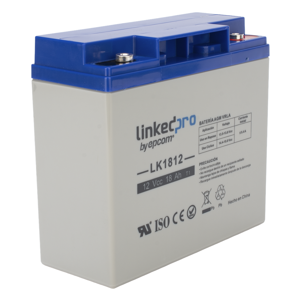Batería de respaldo 12 V | 18 Ah | AGM | Especial para Seguridad Electrónica | UPS | Sistemas de Emergencia | Vida útil 5 años | Terminales M5
