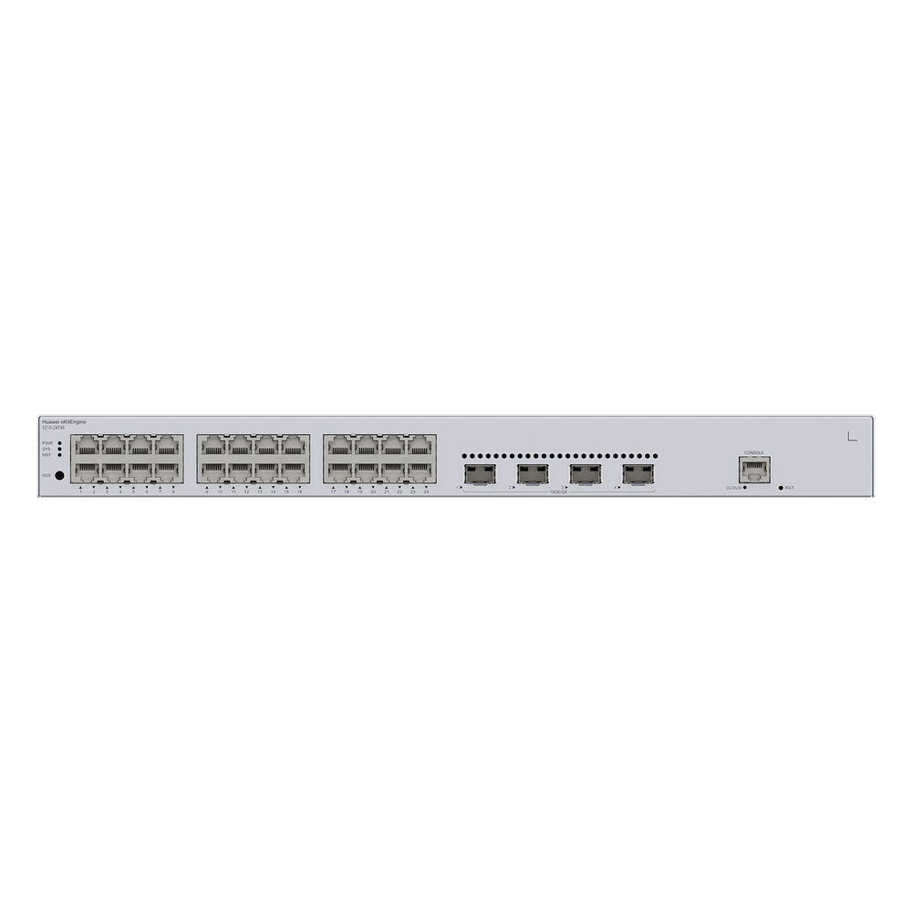 Switch de Distribución/Core Gigabit Administrable Capa 3 / 24 puertos 10/100/1000 Mbps / 4 Puertos 10GE SFP+ Uplink / ERPS / Rutas Estáticas / iStack / Administración Nube Gratis
